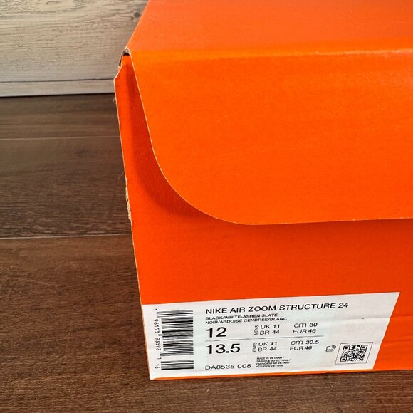 Nike Air Zoom Structure 24 Mens Size 12 Black Ashen Slate White DA8535 008 - Picture 9 of 9